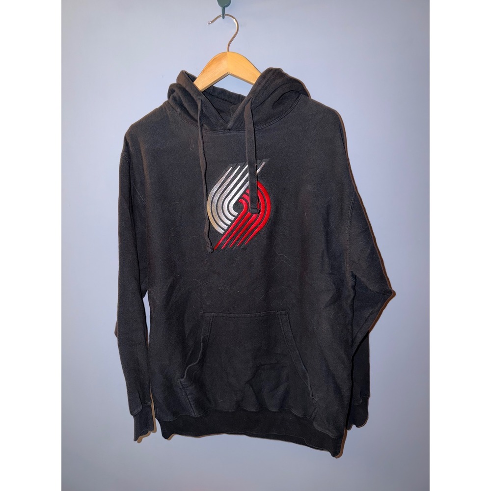 NBA Portland Trail Blazers Hoodie‎ Black Embroidered Logo Pullover Sweatshirt